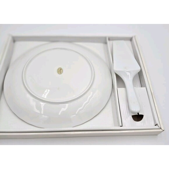 Andrea by Sadek Garden Splendor Cake Plate / Server Serving Set Porcelain 10.5" - Picture 2 of 14